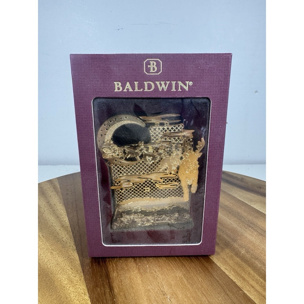 Baldwin Brass 2003 Christmas Votive Santa's Votive 24KT Gold Finish